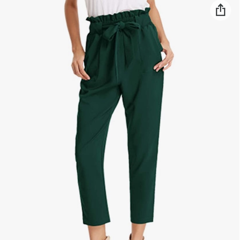 Women’s cropped paper bag waist pants